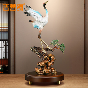 吉善缘 铜仙鹤摆件 家居客厅玄关贺寿 礼物工艺品0916 松鹤延年