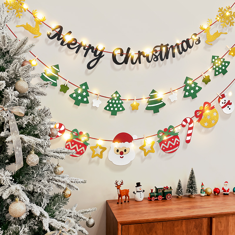 圣诞节拉旗拉花场景布置吊旗吊饰氛围小挂件挂饰挂旗店面装饰品树