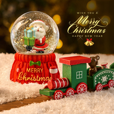 圣诞节水晶球儿童音乐盒飘雪旋转