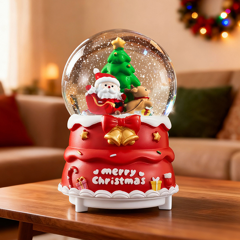 圣诞节礼物水晶球七彩灯光音乐盒