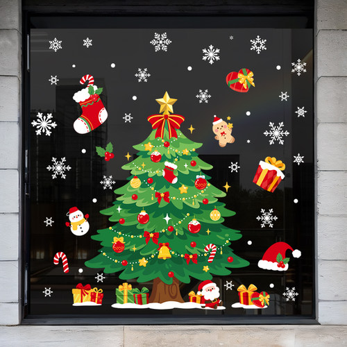 圣诞氛围装饰免胶静电可反复使用
