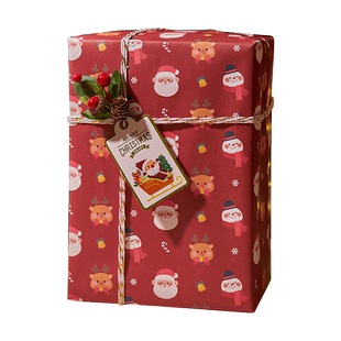 圣诞节礼物包装纸高级感超大尺寸儿童生日男女生礼品纸卡通彩色花纸盒子包装材料红色可爱高颜值牛皮手工打包