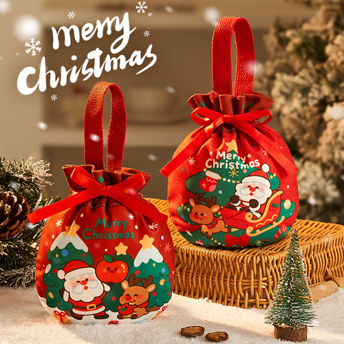 圣诞节绒布苹果袋糖果礼袋
