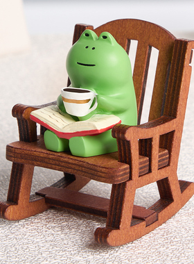 青蛙可爱治愈小摆件办公室工位情绪稳定书桌面装饰品生日解压礼物