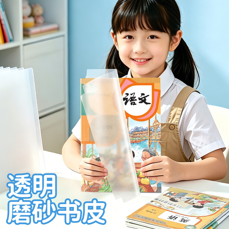 包书皮小学生专用一年级磨砂透明书衣自粘保护套贴纸包书膜16k书本书壳全套上册初中练习册2026新款二三四五