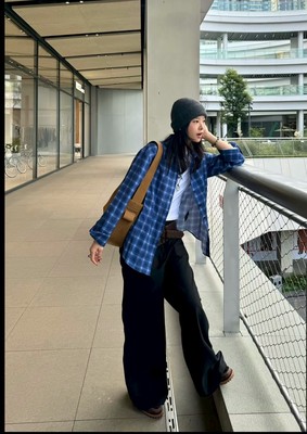 南油欧货高品质格纹衬衫小众学院风衬衣早秋高端小资小上衣潮