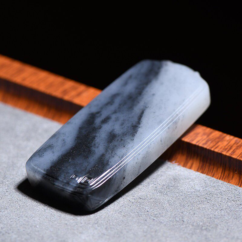 缘鼎玉器 天然和田玉吊坠青花籽料平安无事牌玉佩玉石挂件带证书