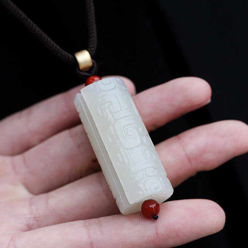 缘鼎玉器 新疆天然和田玉吊坠白玉转运珠勒子玉石挂件玉佩带证书