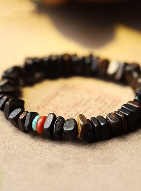 天然达拉干随型沉香佛珠手串木质手链DIY饰品男女款简约小清新