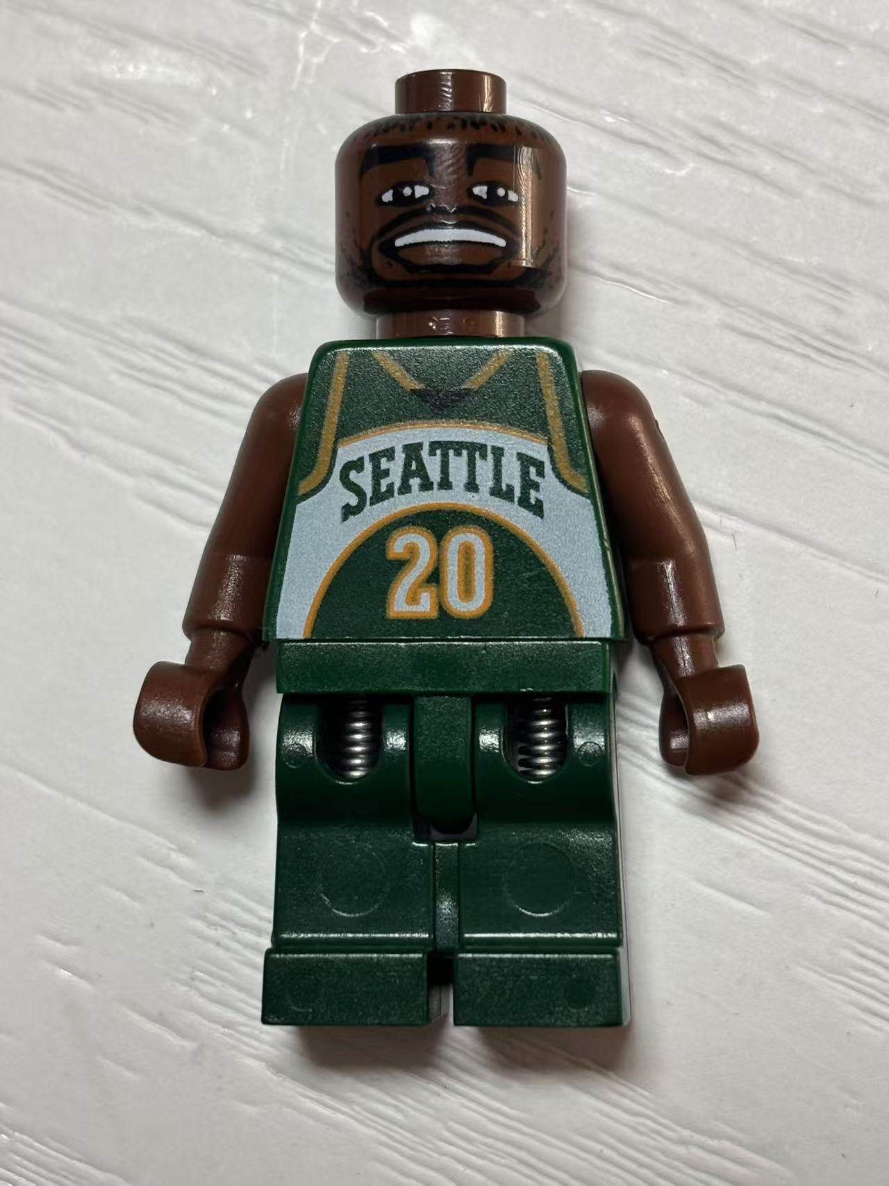 乐高Lego  弹簧腿人仔 nba009 超音速队 20号 加里佩顿