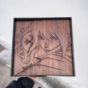 火影忍者宇智波鼬仿木雕卧室装 饰画 饰画潮酷客厅电竞房男孩房间装