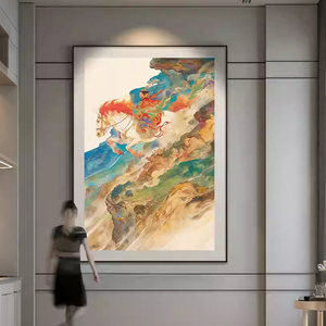驰风凌云中式大尺寸客厅玄关挂画大气东方艺术包厢高端会所装饰画