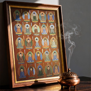 新中式玄关装饰画无相佛书房酒店壁画敦煌千佛东方美学茶室挂画