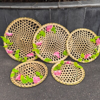 舞蹈手工竹编斗笠帽舞台道具