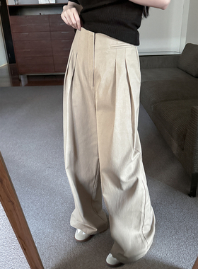 ZONOPOEM夏季2025新款轻薄阔腿裤女休闲显瘦直筒拖地长裤16023