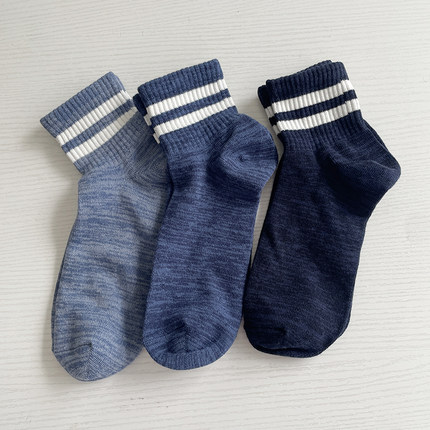 外贸尾货纯棉运动休闲男短袜 四季款男棉袜