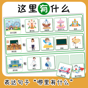 场景场所这里有什么幼儿园语言教具卡片区域材料自制教具发育迟缓