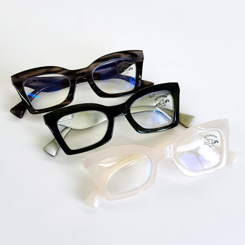 欧美单高端设计感小众小脸质感年轻时尚高清镀膜防蓝光老花镜