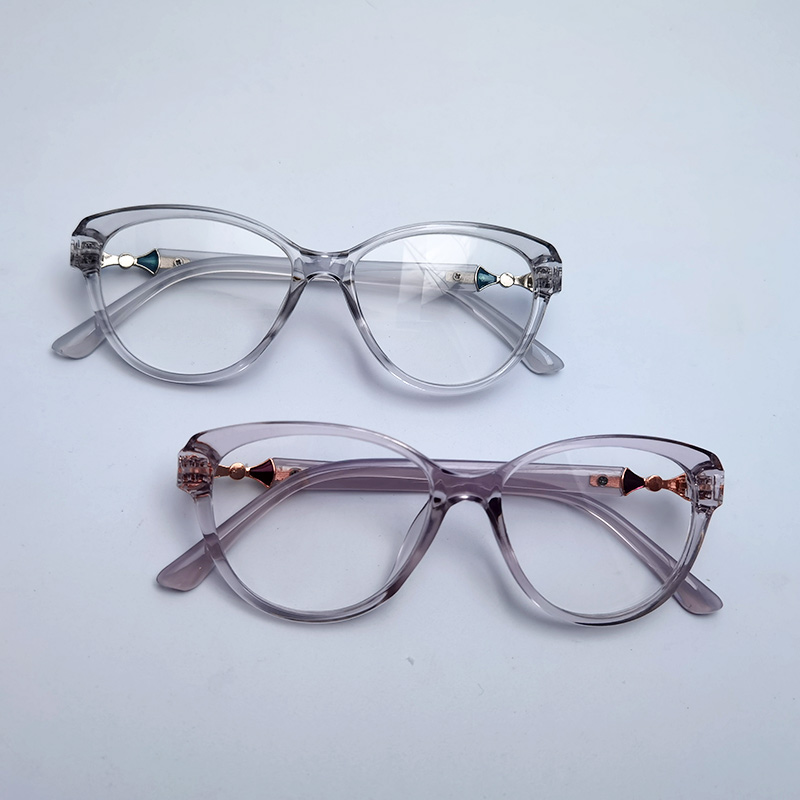 欧美高端设计感个性透明色清新浅色镜框大脸高清防蓝光老花镜