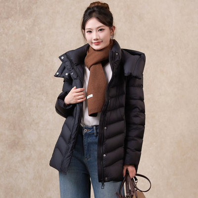 排骨吸扣可拆卸帽羽绒服