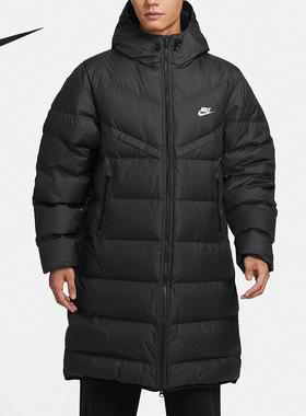 Nike/耐克正品新款男子中长款保暖连帽羽绒服外套FB8180-010