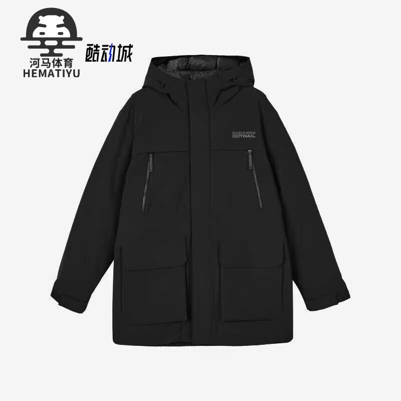 Skechers/斯凯奇正品新款男士梭织保暖短裤运动休闲羽绒服