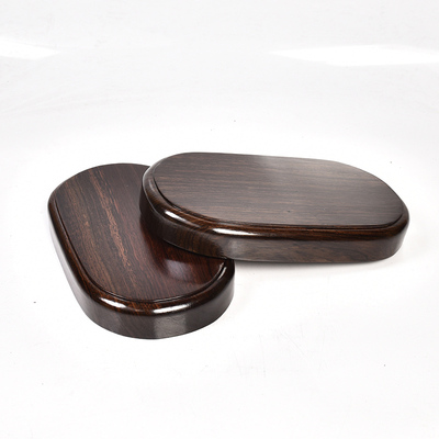 黑檀木雕整料素面椭圆形底座整料雕刻奇石底座佛像底座实木新中式