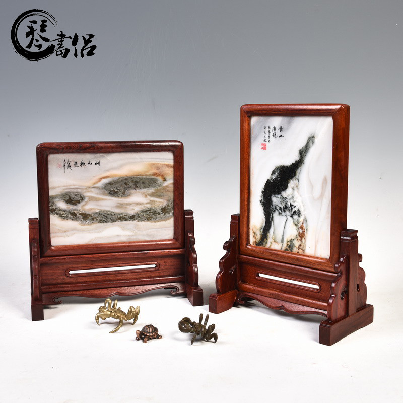 天然大理石摆件台屏图片