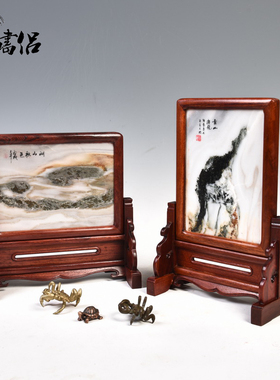 天然大理石摆件台屏