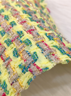 夏日LEMON园 香香家同源小香风手工坊 明黄色粗花呢