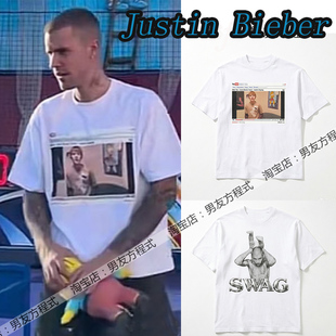 Justin Bieber贾斯汀比伯同款衣服周边纯棉T恤男女情侣应援2026夏