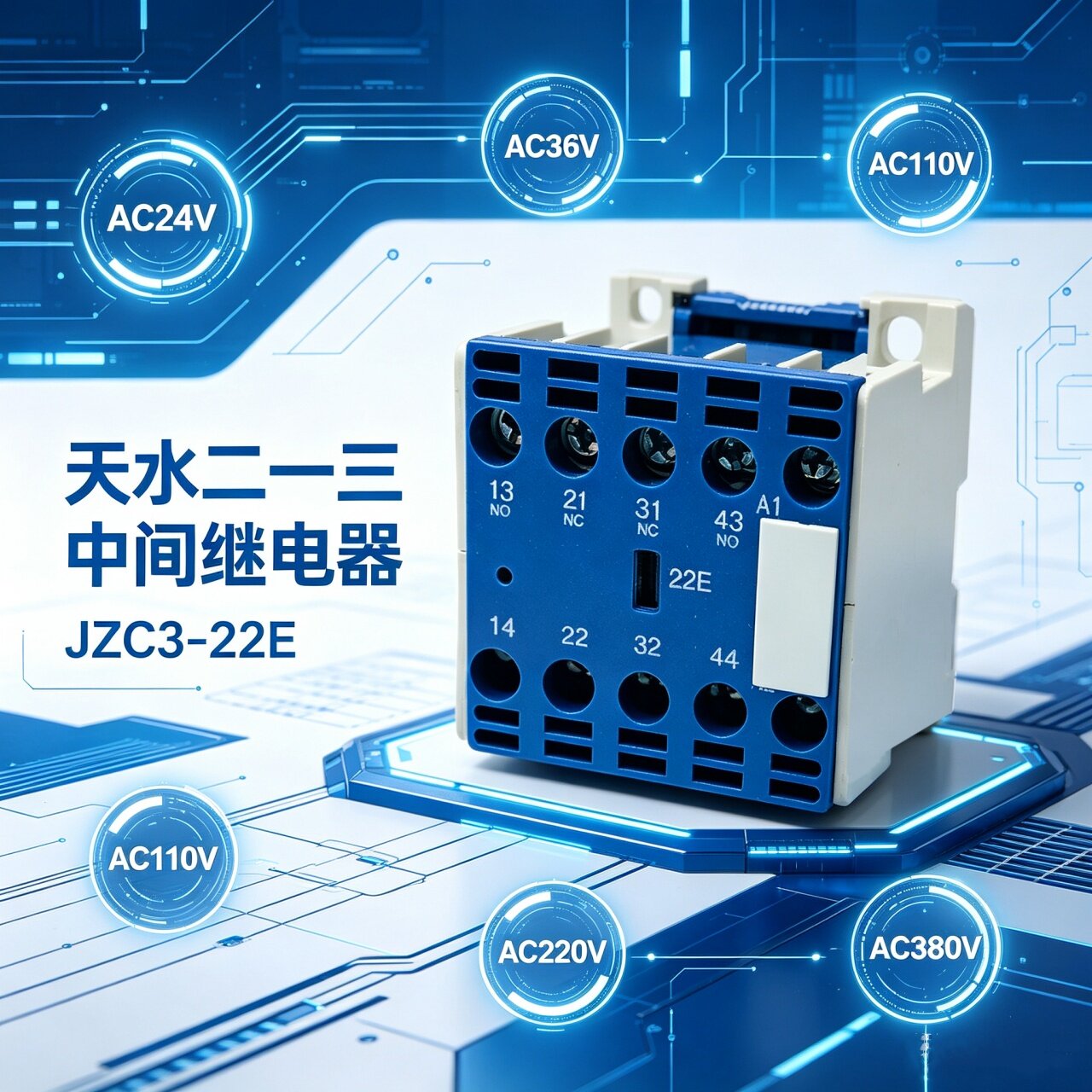 包邮天水二一三交流接触器JZC3-22E 31E 40E 中间继电器 三相380V