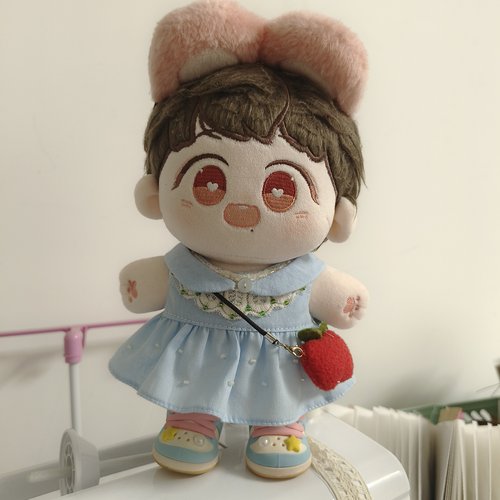 20cm棉花娃娃娃衣公仔娃衣换装衣服公主裙背心连衣裙天蓝重工串珠