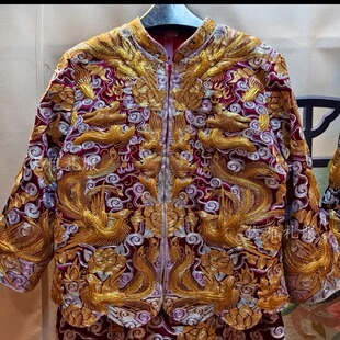 枣红色黑色 出租 长辈龙凤褂裙 奶奶裙褂 盘金刺绣试穿 妈妈喜服