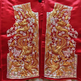现货 龙凤边大五福纯手工绣 全新定制全新出租 裙褂龙凤褂裙手绣