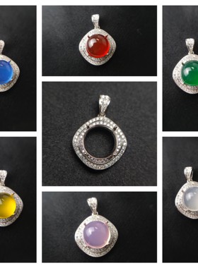 S925纯银女经典圆形高端吊坠