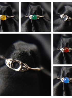 S925纯银女竹节款式简约风格尾戒