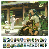 动漫穿戴甲短T全码 30片痛甲 可组2 罗小黑战记 3副穿戴甲二次元