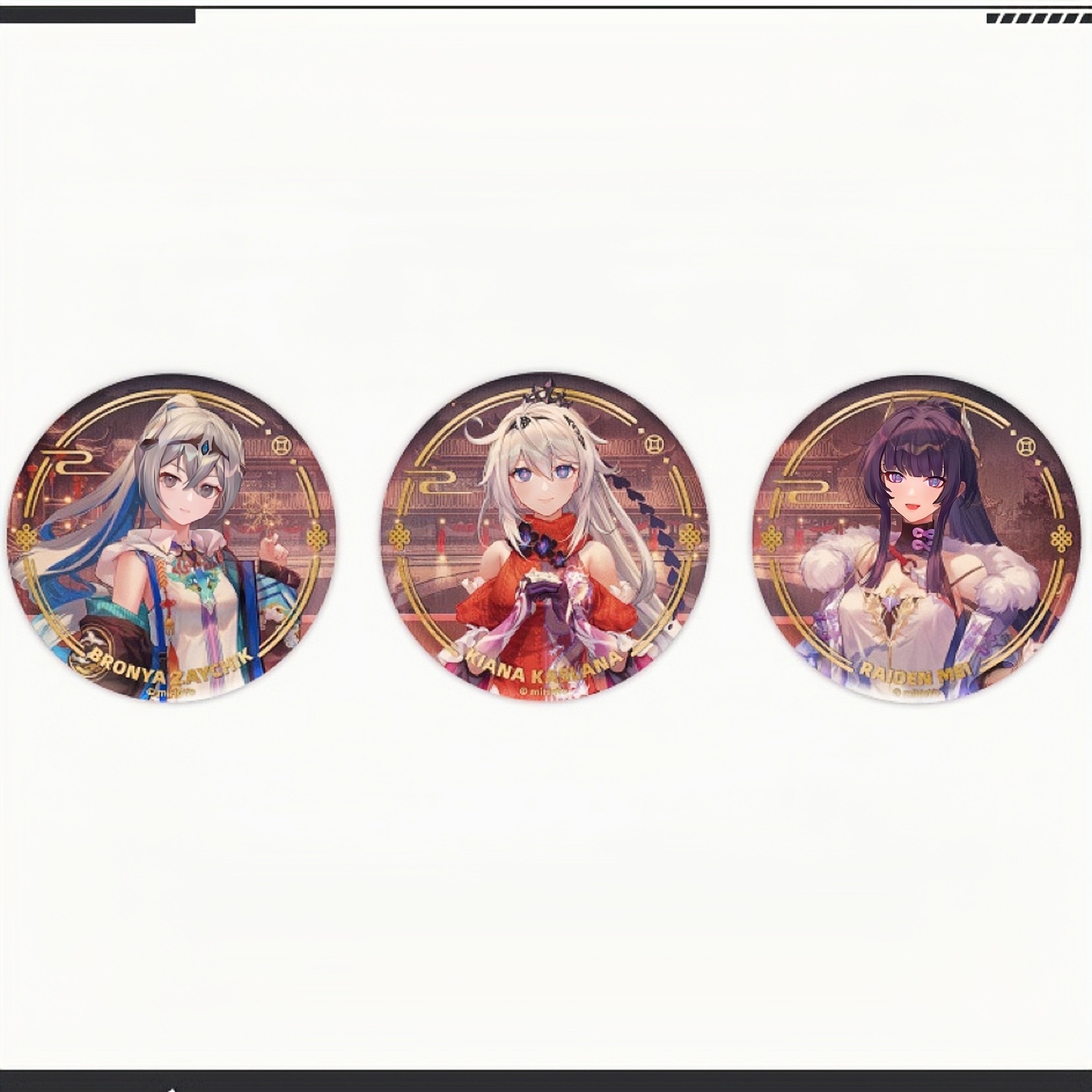 米哈游崩坏三花辰贺禧系列布洛妮娅琪亚娜芽衣马口铁徽章 mihoyo