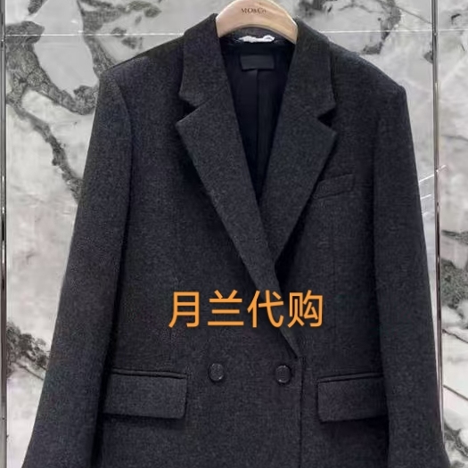 【NOIR系列】正品西装2025冬新品绵羊毛毛呢外套垫肩MBE4BLA012