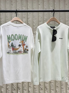 【MOM联名】正品2026夏新品长绒棉彩钻长袖印花T恤MBF2TEE044