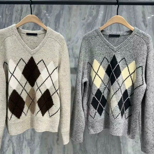 【秦岚同款】正品针织衫2025冬新品费尔岛毛衣含绵羊毛MBE4SWT058