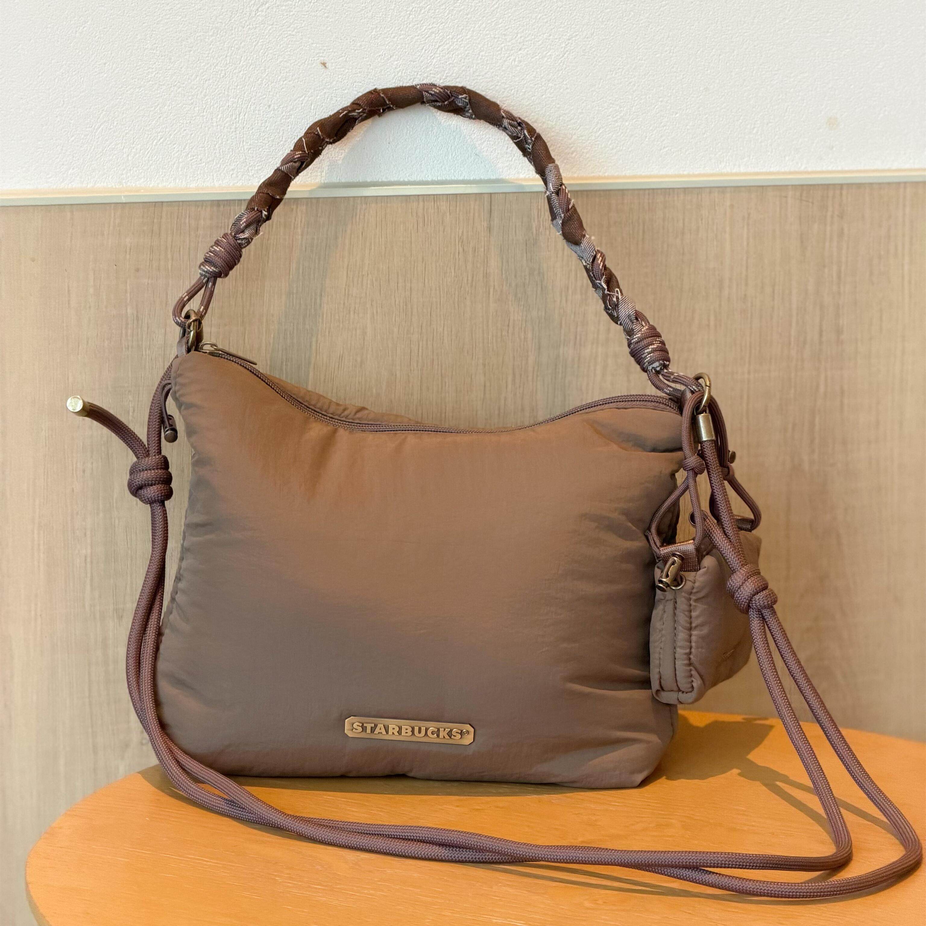 星巴克2026咖韵新生系列咖啡渣大容量高级简约斜挎单肩通勤腋下包