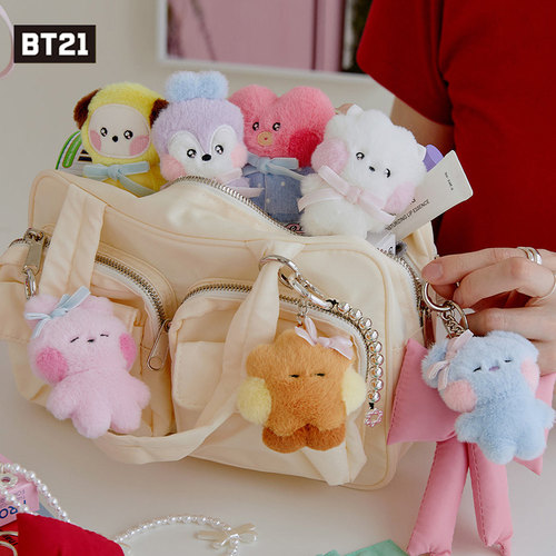 【正品现货】BT21防弹少年团mini minini RIBBON毛绒包挂件钥匙扣