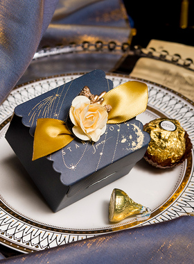 MISSXIU[遇见]星空蓝婚礼欧式结婚喜糖盒伴郎礼品伴手礼物小盒子