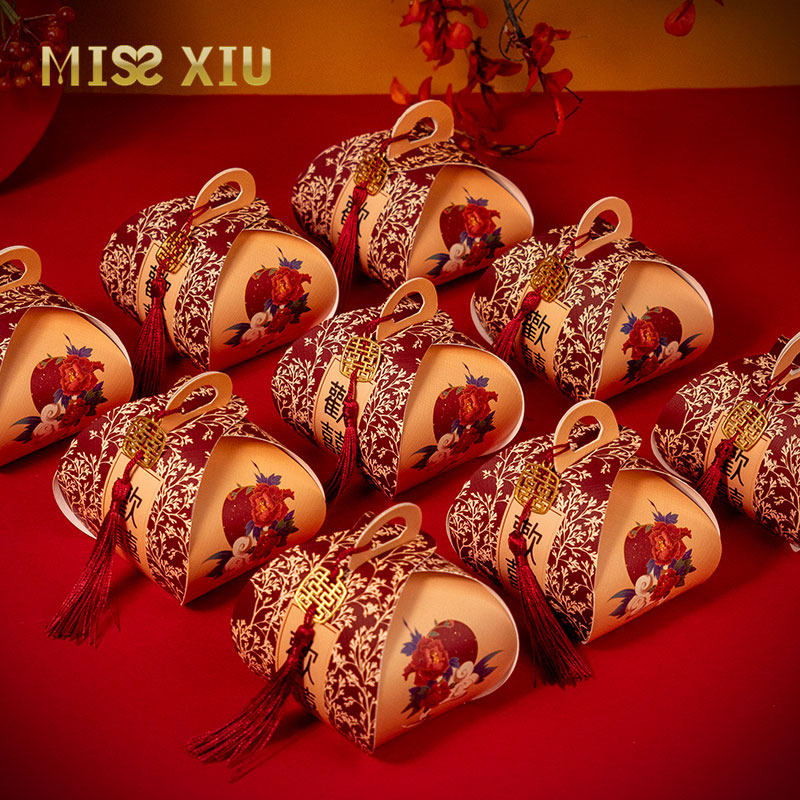 MISSXIU[新中式]婚礼结婚订婚喜糖盒子装糖果包装盒空纸盒喜糖袋