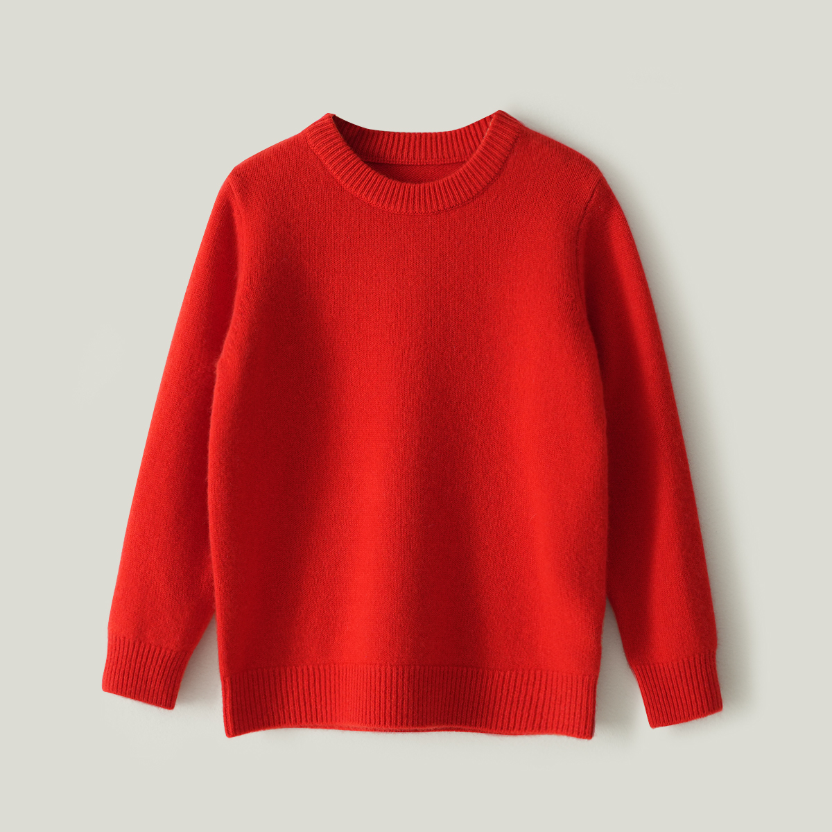 新年红色儿童山羊绒针织毛衣