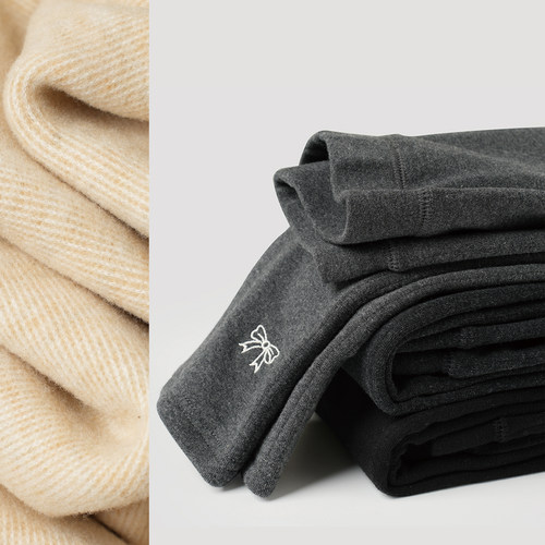 儿童双层加绒裤修身保暖打底长裤