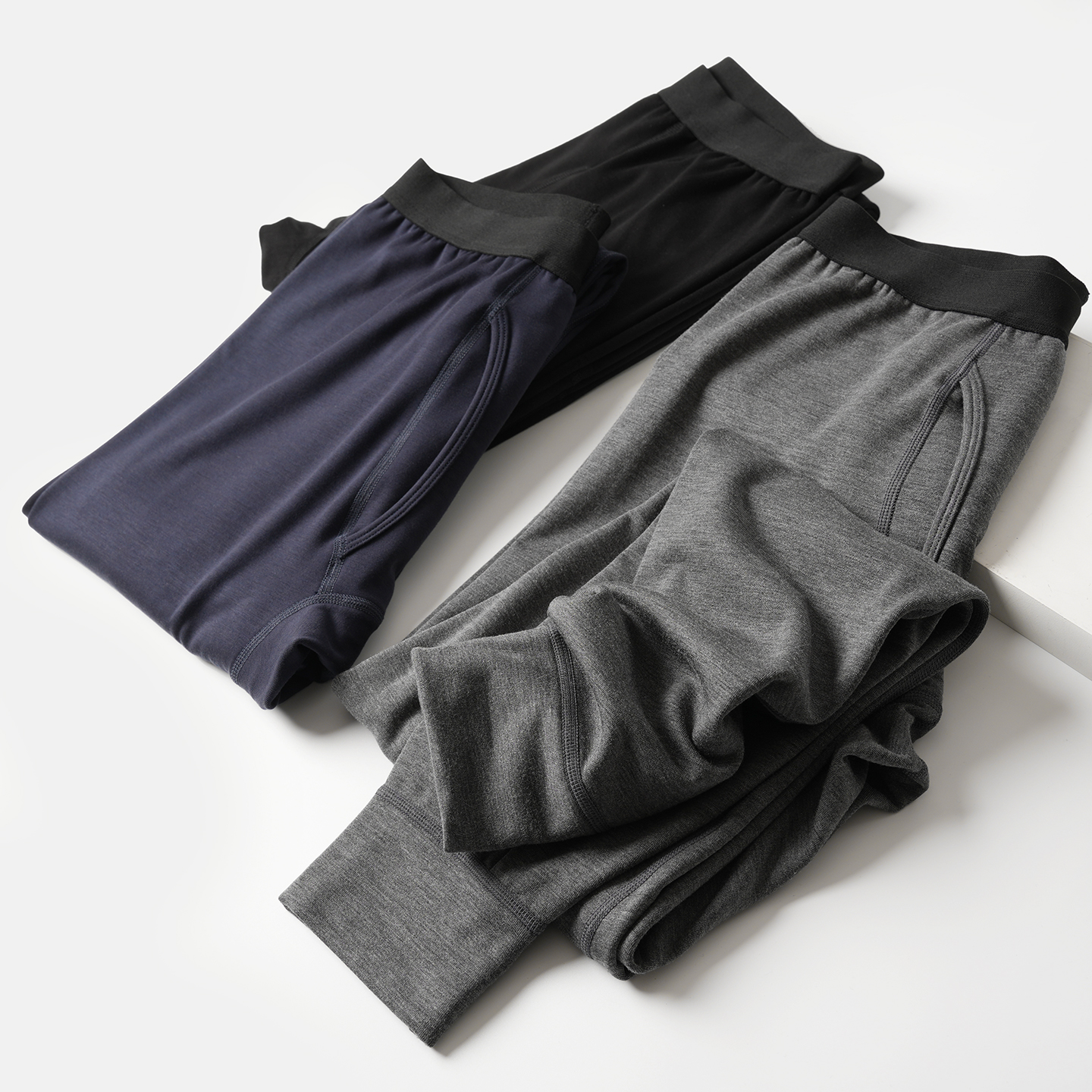 薄绒男士纯色保暖内衣