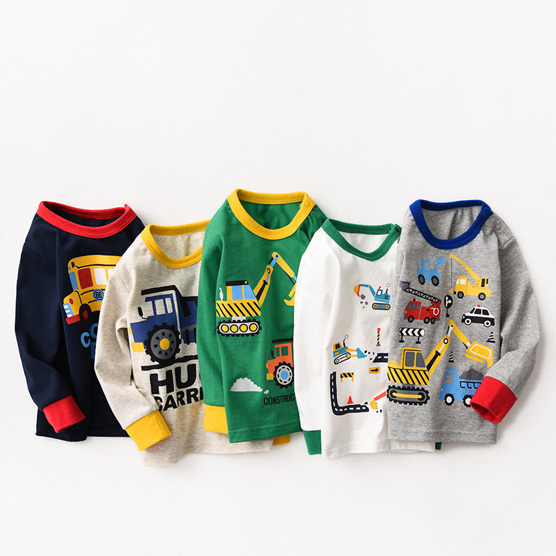 挖掘机系列 儿童纯棉长袖T恤 男童女童打底衫 春装,童装/婴儿装/亲子装,T恤,淘宝优惠券,粉丝福利购,淘宝优惠卷